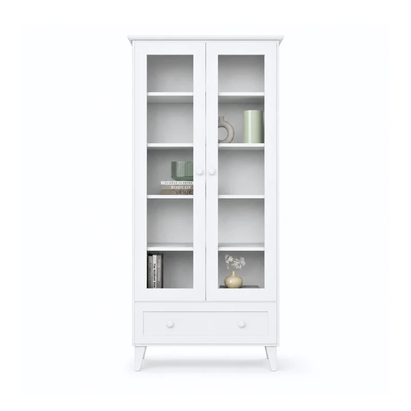 Vetrina in legno 1S 90 Scandi bianco