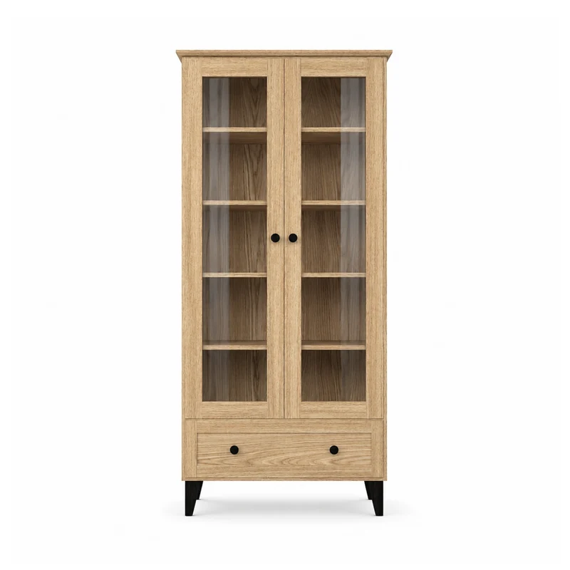 Vetrina in rovere 1C 90 Scandi rovere naturale / nero