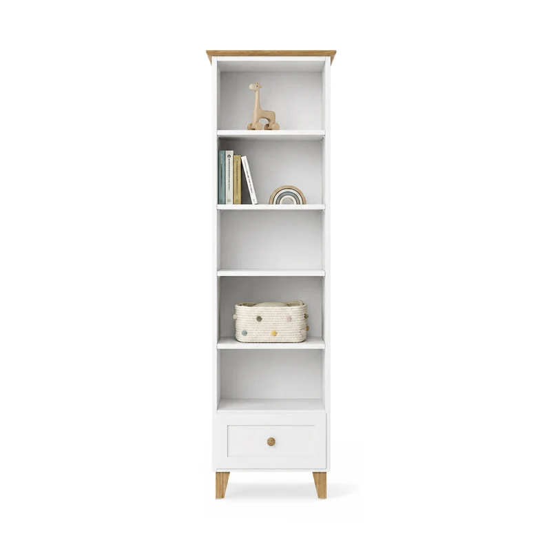 Scaffale in legno 1S 57 Scandi bianco / rovere naturale