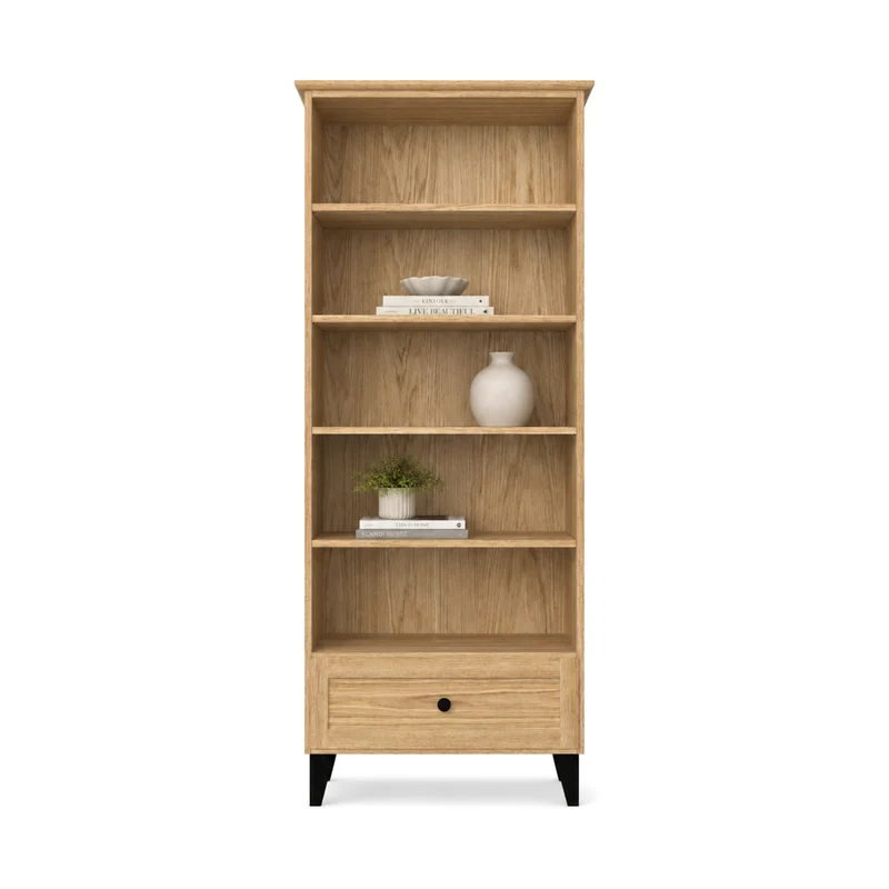 Libreria in rovere 1C 80 Scandi rovere naturale / nero