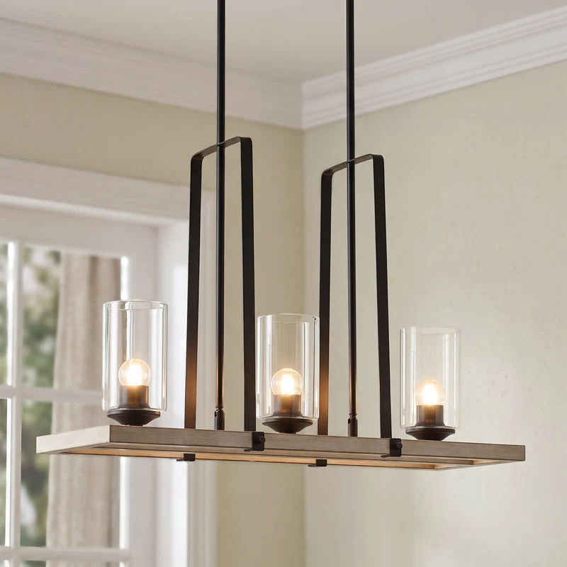 Lampadario a Sospensione Vintage Industriale con 3 Luci E27, Nero, per Soggiorno e Cucina