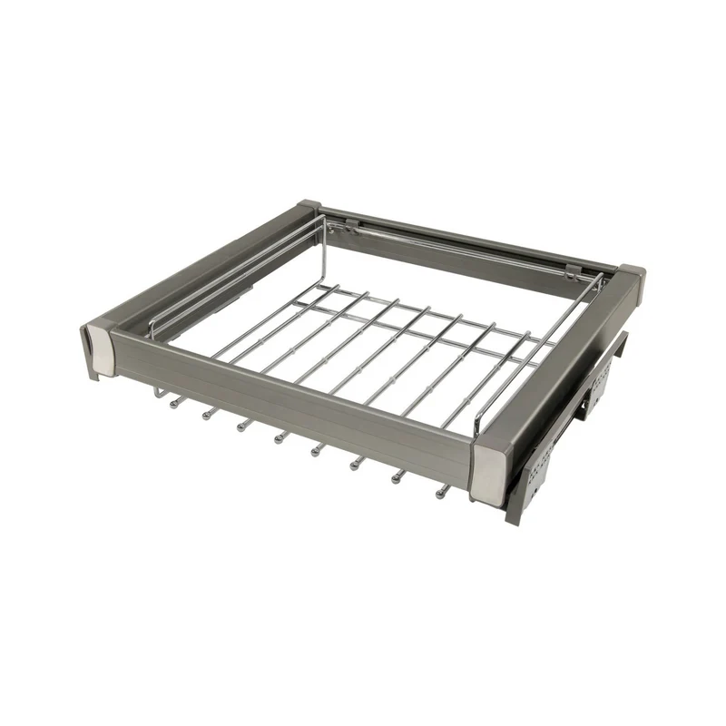 Portapantaloni Estraibile per Armadio 600mm Soft-Close - Grigio