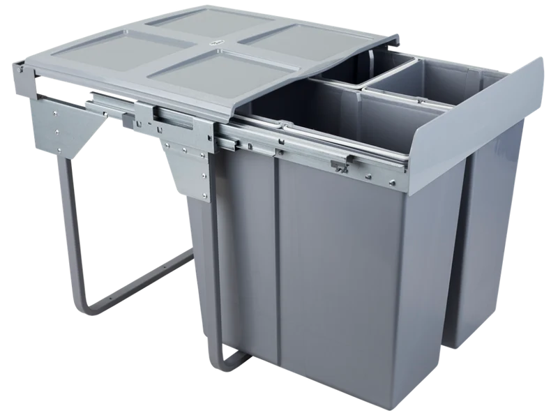 Pattumiera differenziata sottolavello 3 secchi (34L + 2x17L) - 60cm per cucina