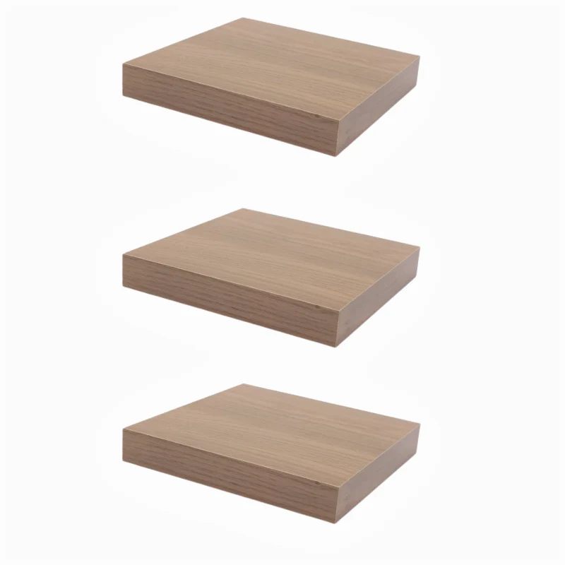 Mensola a scomparsa per libri - Set da 3 - Rovere Nodoso - 23,5cm