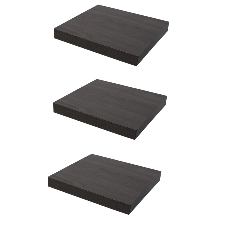 Mensola a scomparsa per libri - Set da 3 pezzi - Rovere Antracite - 23,5cm