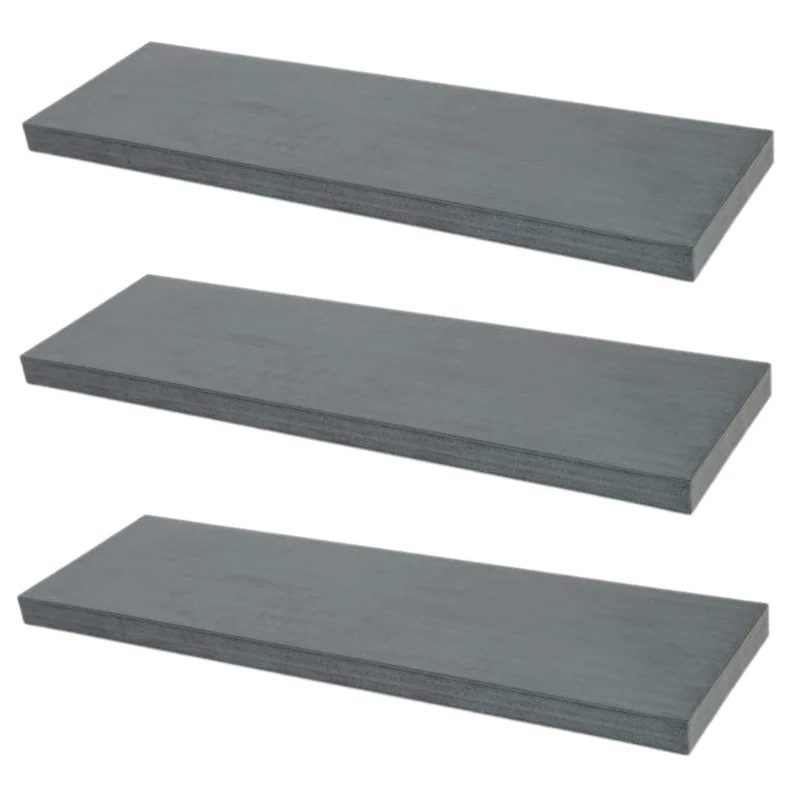 Mensola a scomparsa per libri - Set da 3 pezzi, Grigio Industriale 120cm