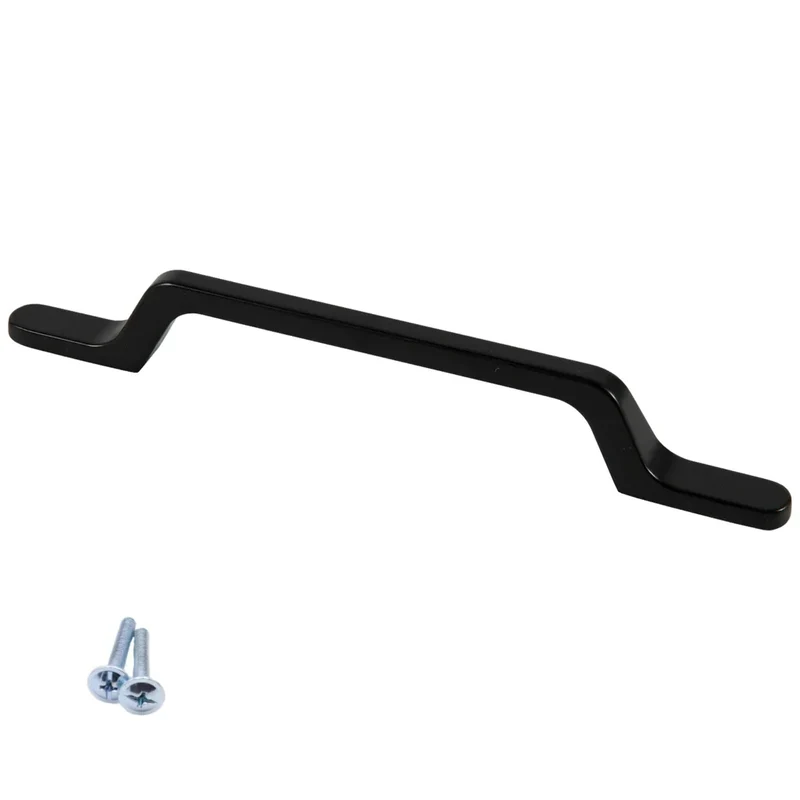 Maniglia per Mobili U098 96mm - Nero Opaco (Lunghezza totale 163mm)