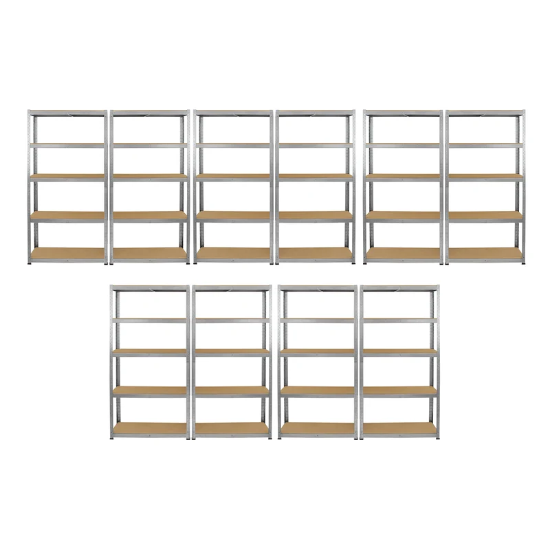 10 Scaffali Galwix in Acciaio Senza Bulloni Grigi 90cm
