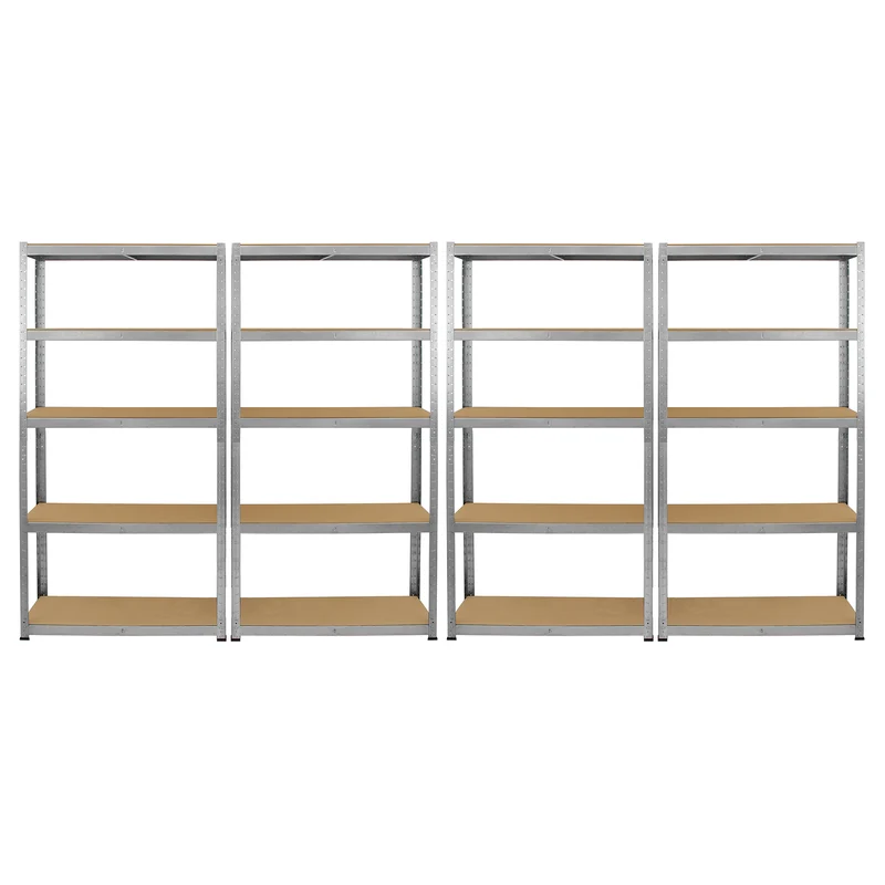 4 Scaffali Galwix in Acciaio Senza Bulloni Grigi 90cm
