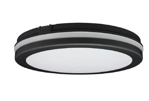 KIT2 PLAFONIERA TONDA LED 30W 3000LM 3CCT IP65 NERA CAMPIONE SENZA SCATOLA
