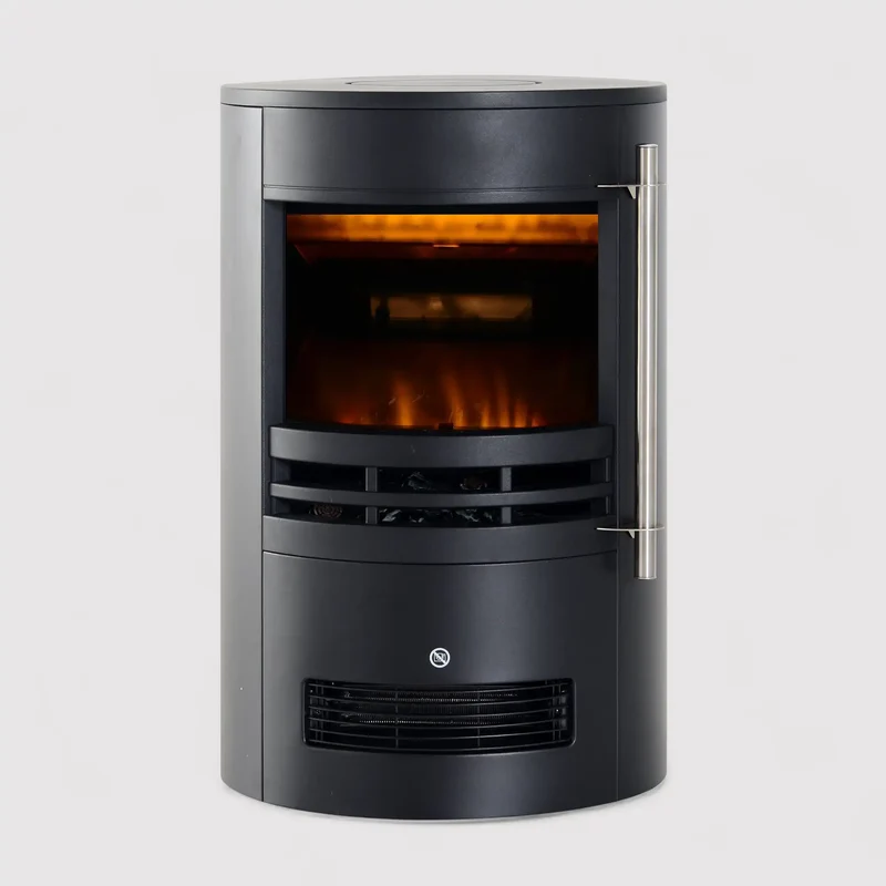 Kiwano - Finto camino elettrico nero con fiamma a led