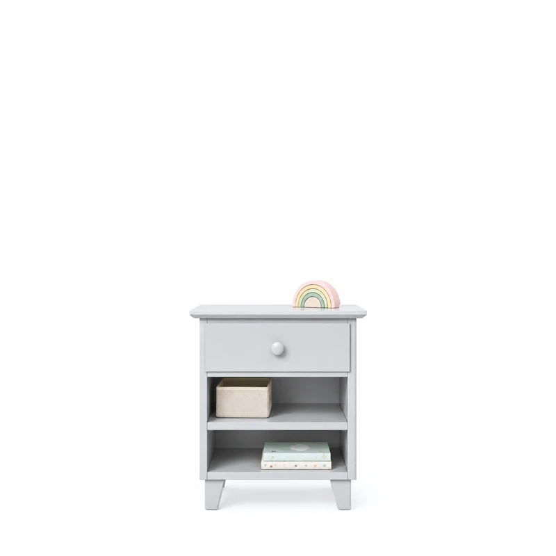 Comodino in legno 1S N02 Scandi grigio cenere
