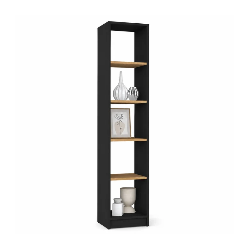 Scaffale in legno N01 nero-rovere