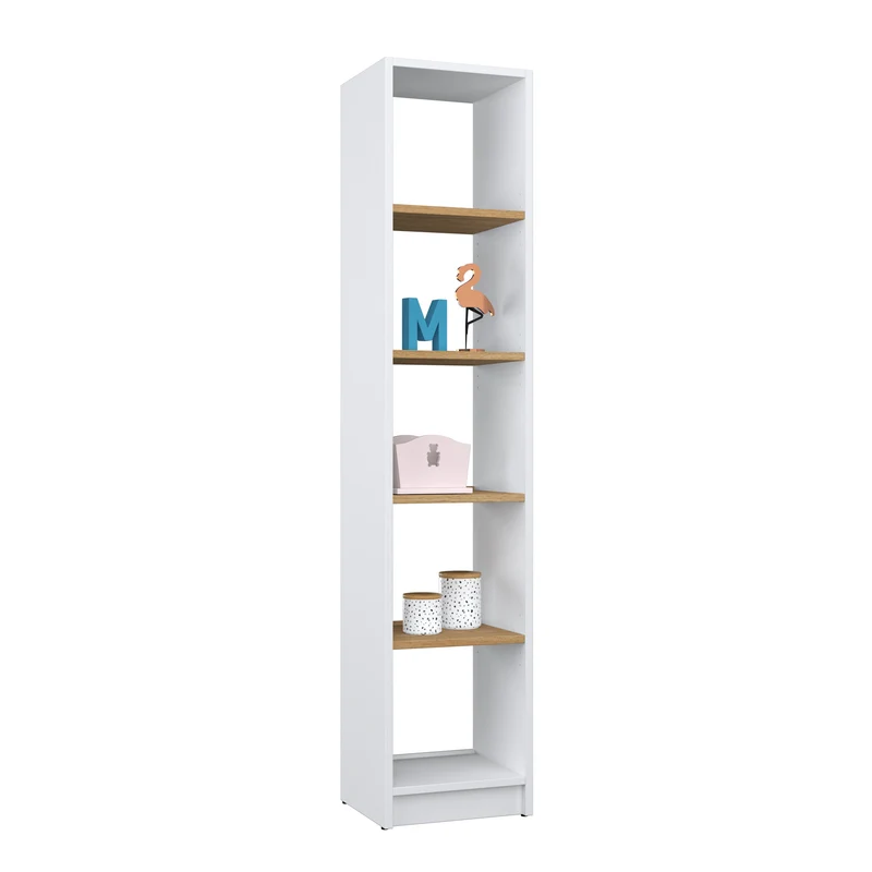 Scaffale in legno N01 bianco-rovere