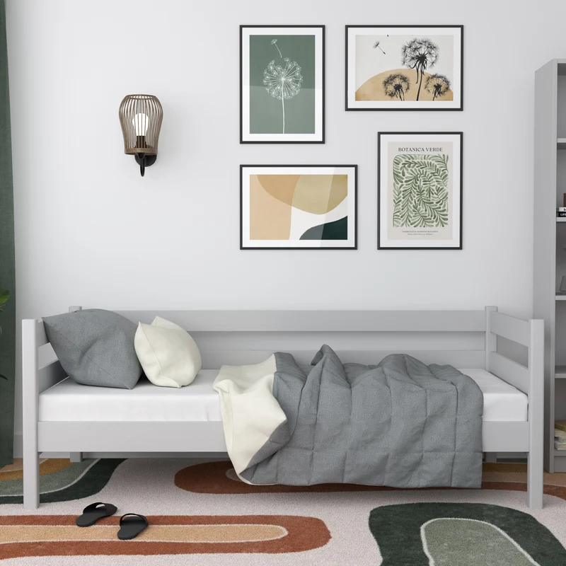 Letto divano in legno N01 grigio cenere