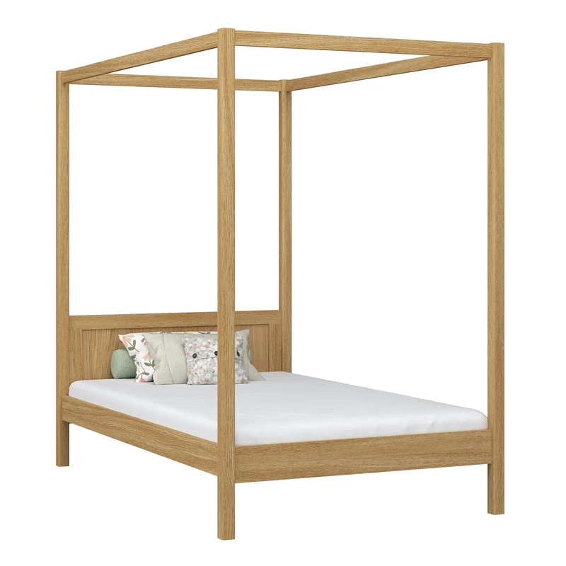 Letto singolo a baldacchino in rovere N02 rovere naturale