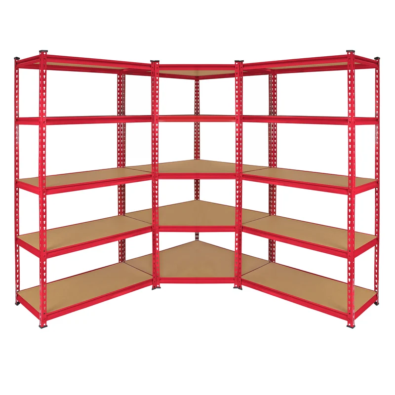 Set Scaffali Metallici ad Angolo 3 Pezzi