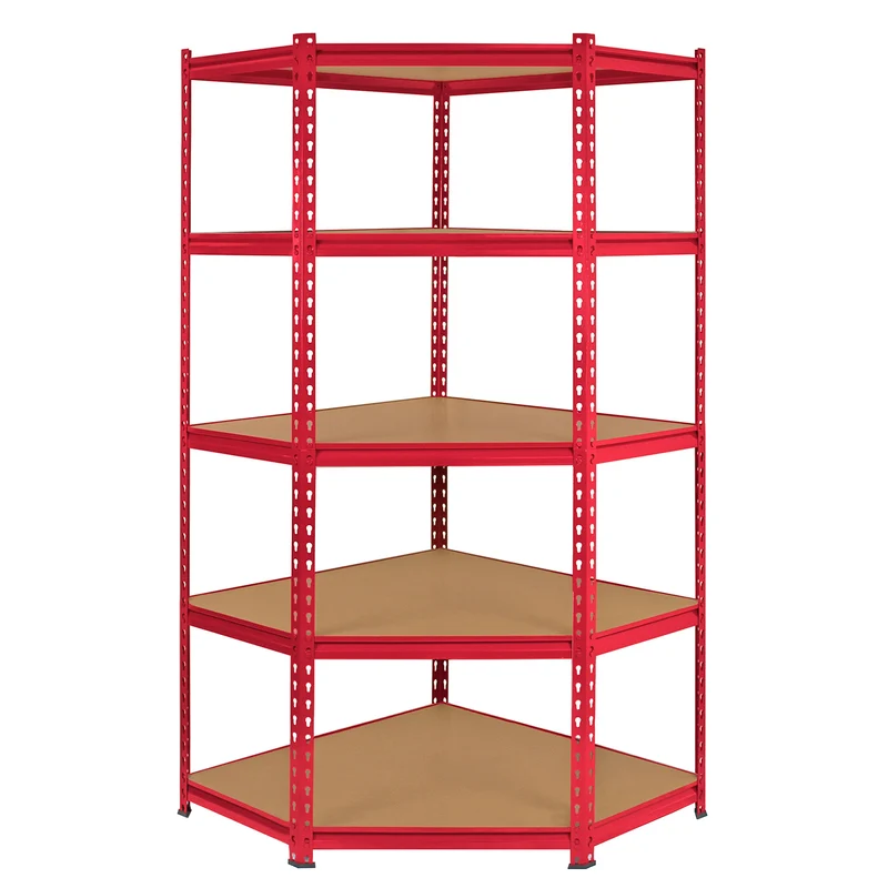 Scaffale ad Angolo Z-Rax In Acciaio Senza Bulloni Rosso 90cm