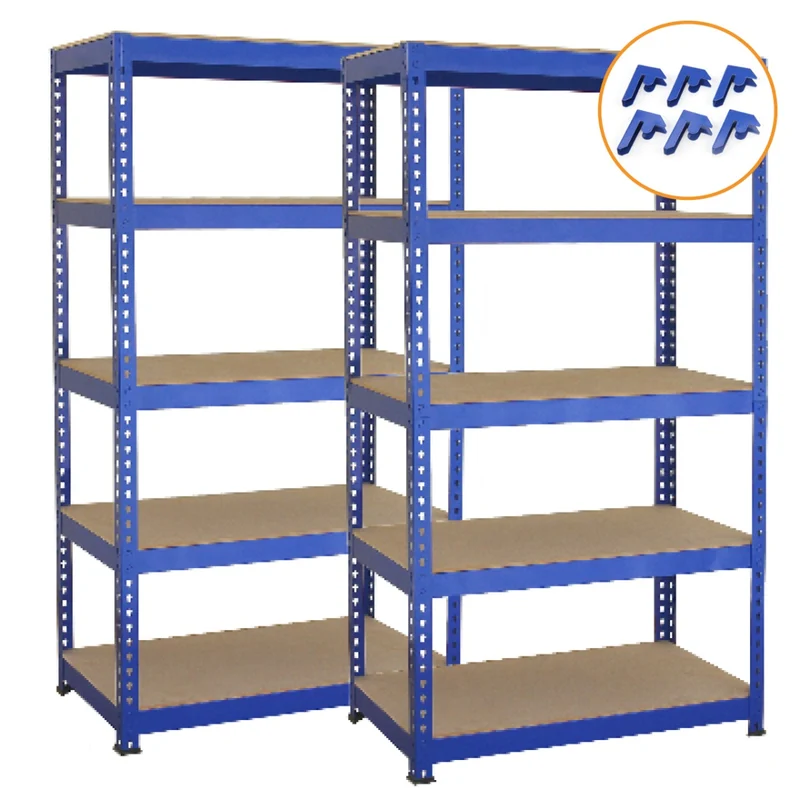 Scaffale da Garage ad Incastro T-Rax - Blu - 75cm x 30cm - 2 Pezzi con Connettori Gratis