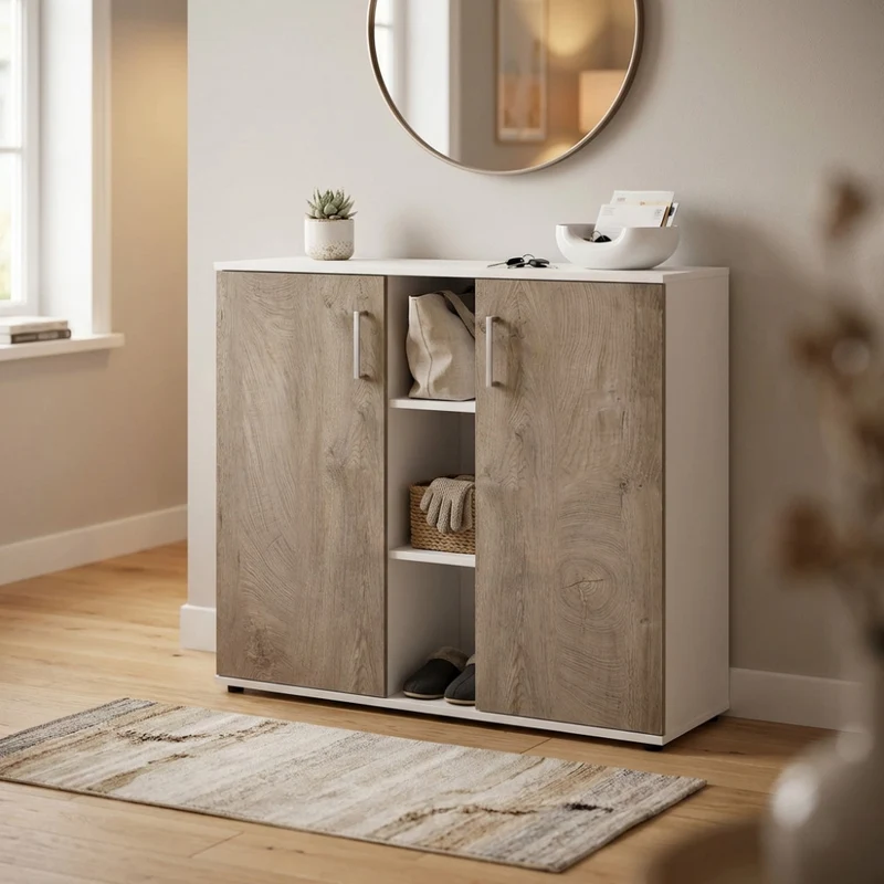 Credenza Frank in Truciolare Bilaminato Effetto Rovere