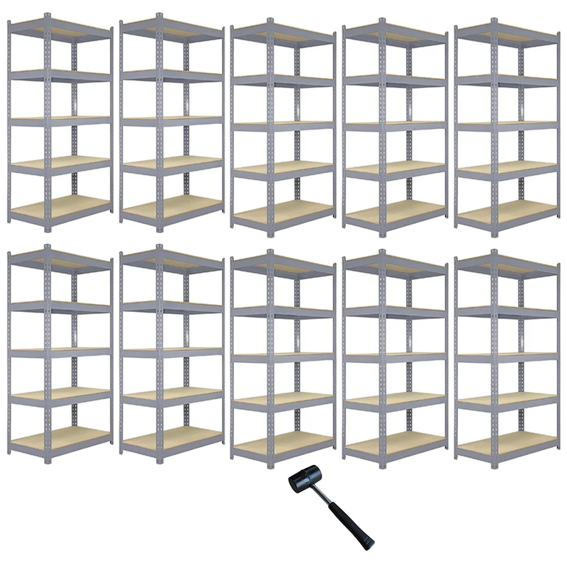 Scaffale da Garage ad Incastro Q-Rax - Grigio - 120cm x 50cm - 10 Pezzi