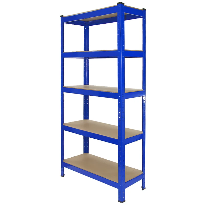 4 Scaffali T-Rax In Acciaio Senza Bulloni Blu 75cm