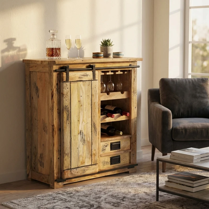 Cantinetta Wine MO806809 in Legno Finito a Mano