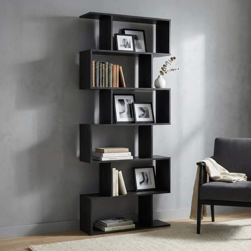Libreria Alana in Truciolare Bilaminato Antracite