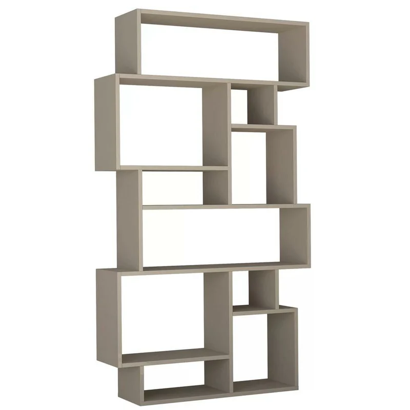 Libreria Moderna 168x96x25 cm Scaffale 8 Ripiani in MDF Tortora
