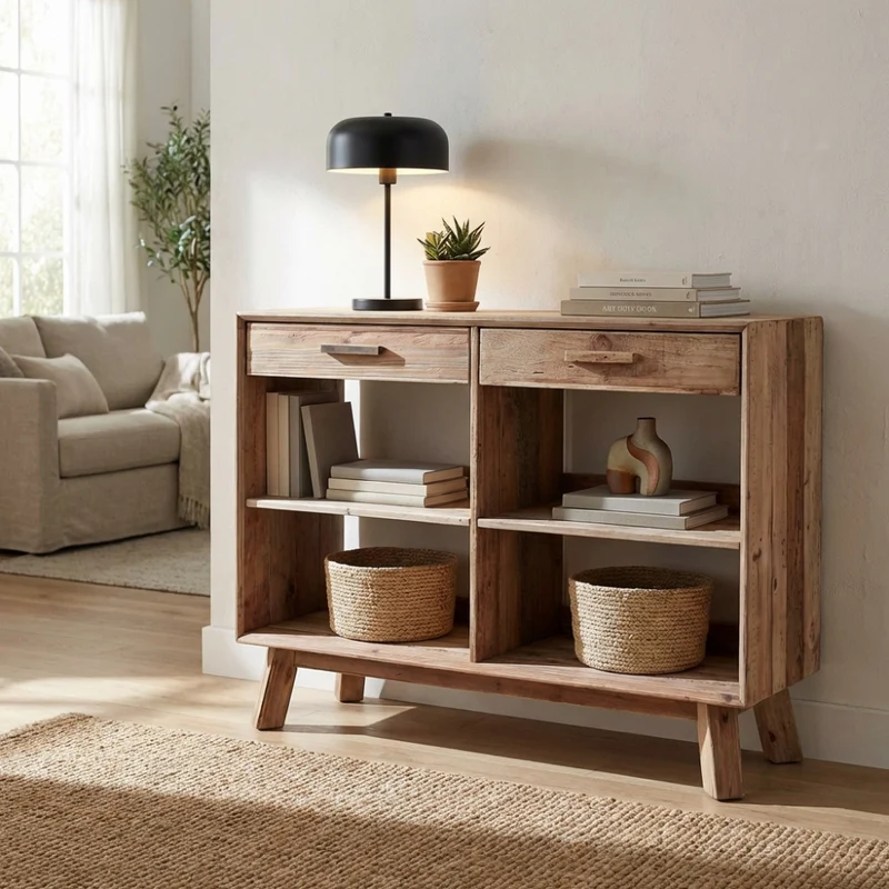 Credenza Mobile Dylan in Pino Riciclato Magistralmente Lavorato