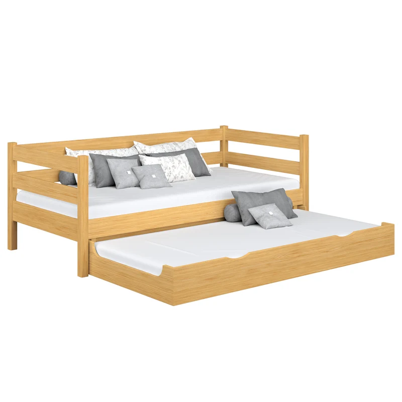 Letto divano in legno con cassetto per materasso N01 pino naturale