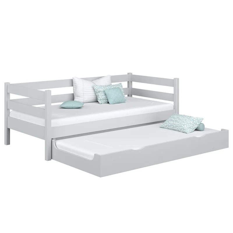 Letto divano in legno con cassetto per materasso N01 grigio cenere
