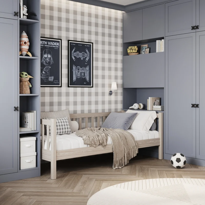 Letto divano in rovere N03 rovere sbiancato