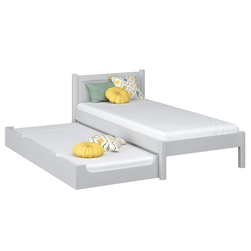 Letto singolo con cassetto per materasso N02 grigio