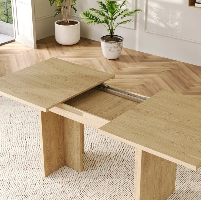 Tavolo da pranzo allungabile 140/180x80 cm in MDF colore quercia