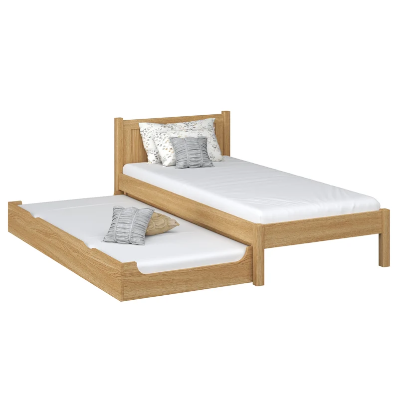Letto singolo in rovere con cassetto per materasso N02 rovere naturale