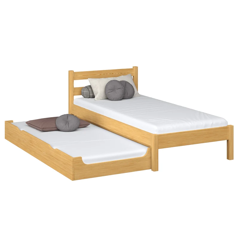 Letto singolo in legno con cassetto per materasso N01 pino naturale