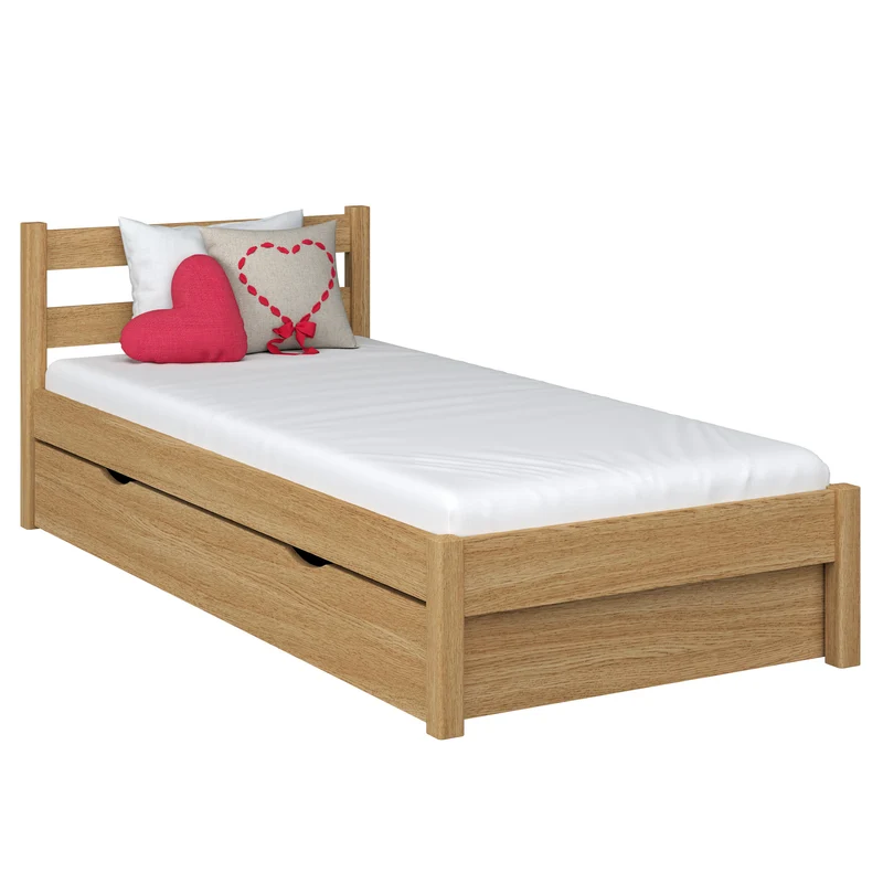 Letto singolo in rovere con cassetto N01 rovere naturale