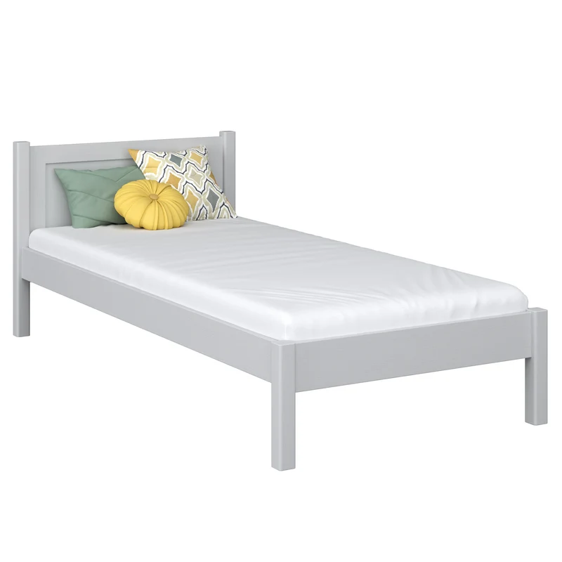 Letto singolo in legno N02 grigio cenere