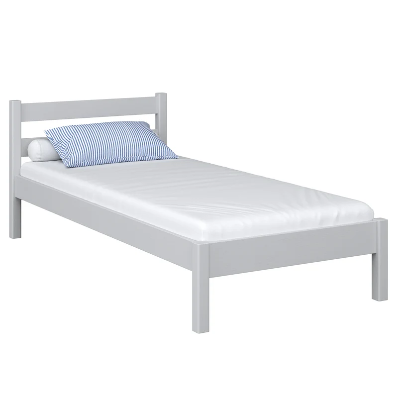 Letto singolo in legno N01 grigio cenere