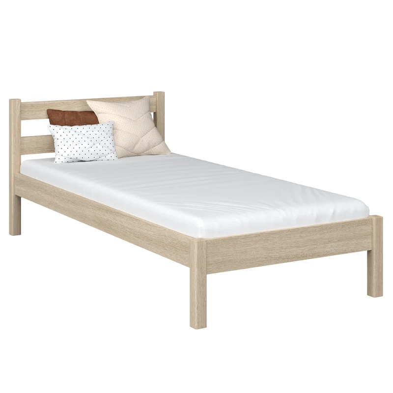 Letto singolo in rovere N01 rovere sbiancato