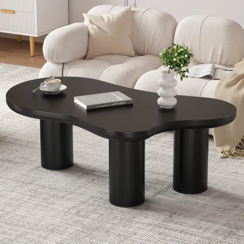 Tavolino da caffè a forma di nuvola 107x66x40;5 cm in MDF nero