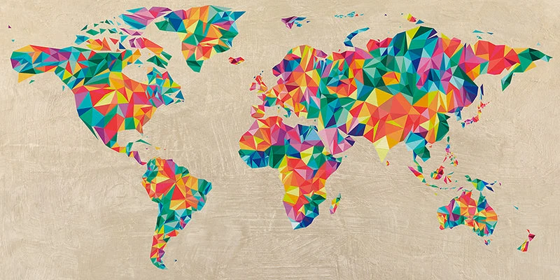 Multicolor World Map (neutral)