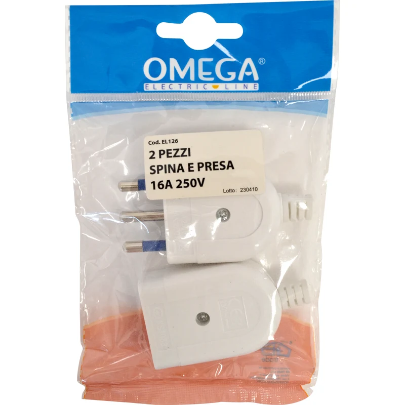 SET 2 PEZZI: SPINA E PRESA 16A 2P+T