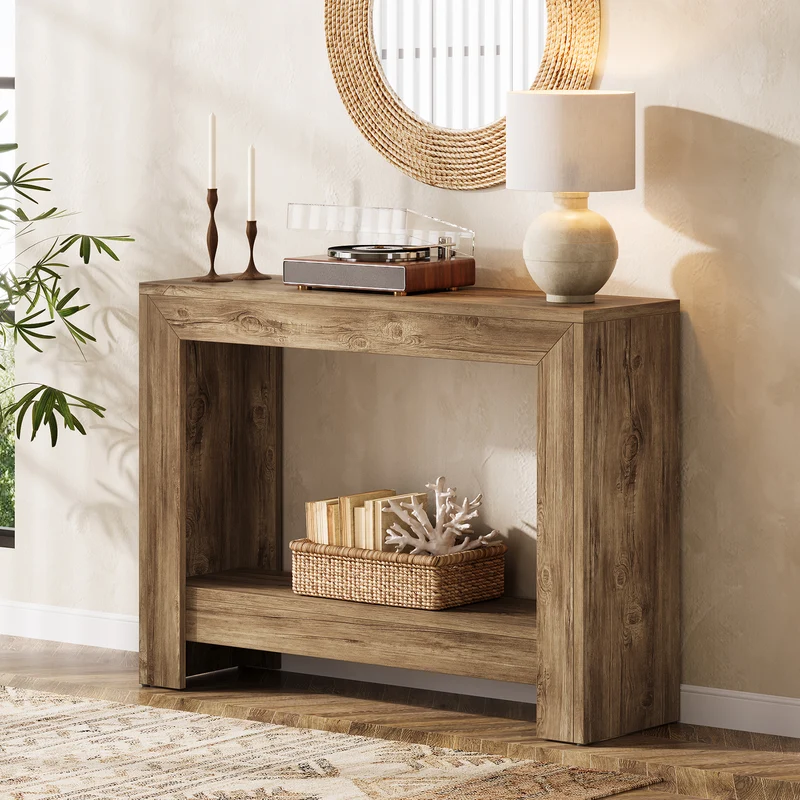 Tribesigns Tavolo Consolle da 105 cm, Tavolino Stretto da Ingresso con Contenitore