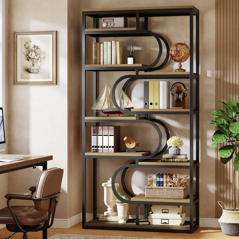 Tribesigns 100 cm Libreria, scaffale autoportante a 5 ripiani con spazio aperto