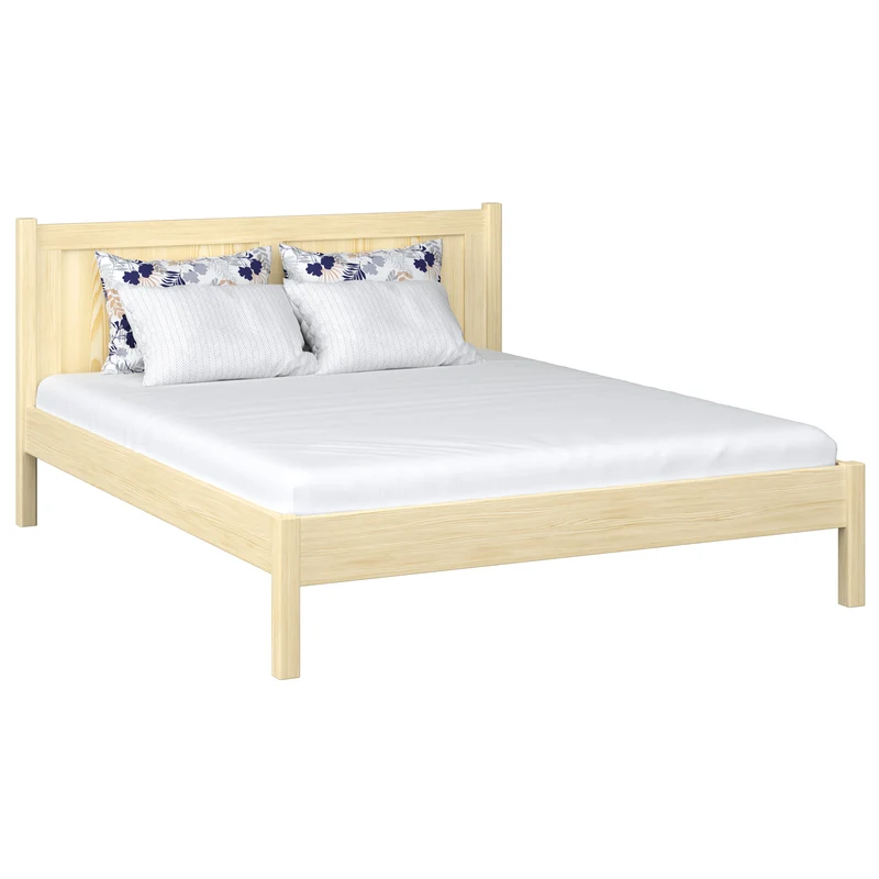 Letto matrimoniale in legno N02 pino trasparente