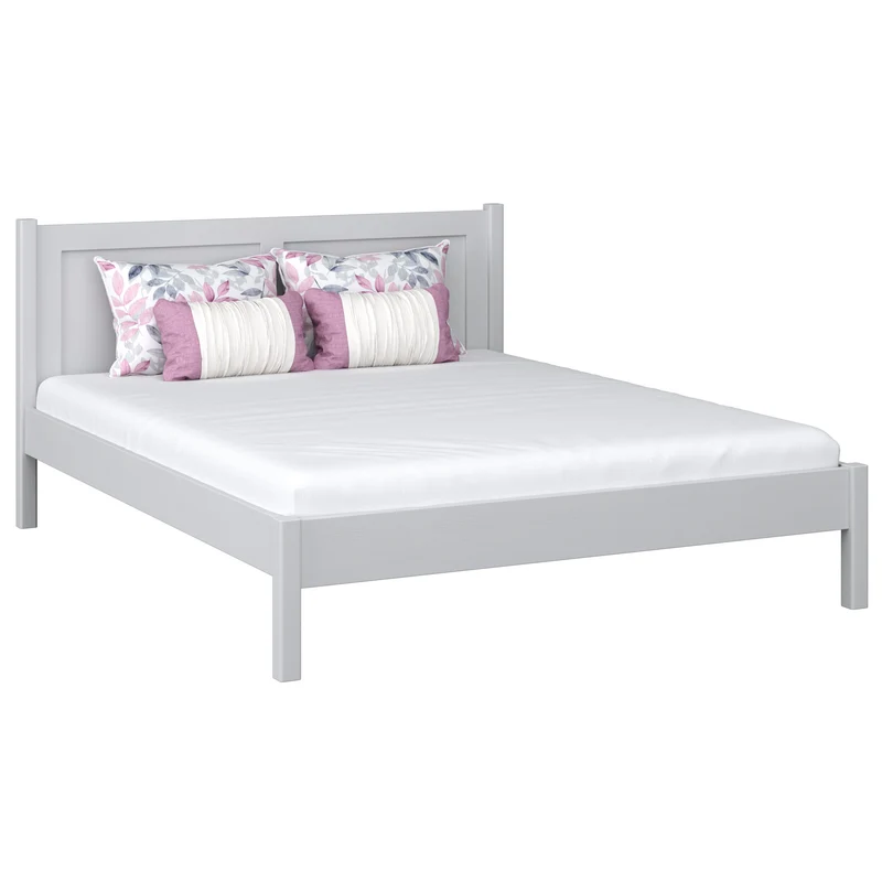 Letto matrimoniale in legno N02 grigio cenere