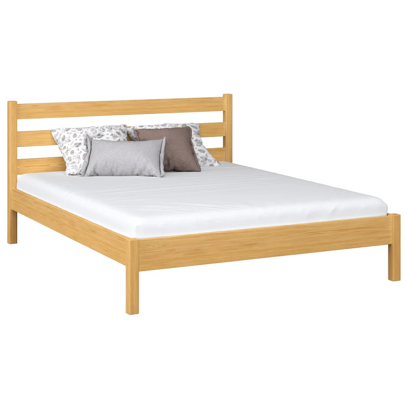 Letto matrimoniale in legno N01 pino naturale