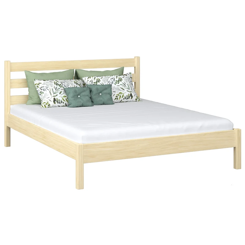 Letto matrimoniale in legno N01 pino trasparente